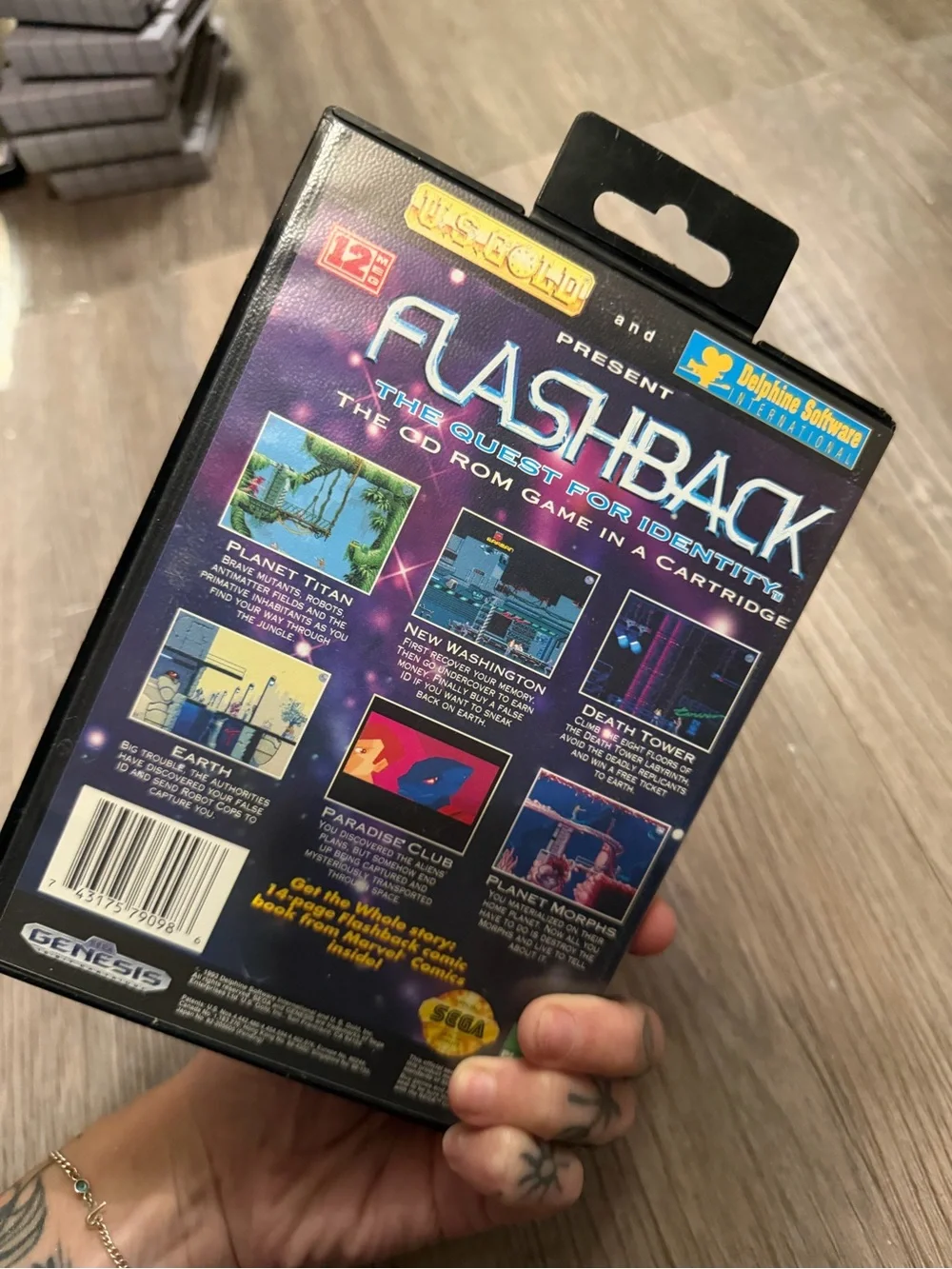 Flashback: The Quest for Identity Genesis Game in box- Sega Genesis